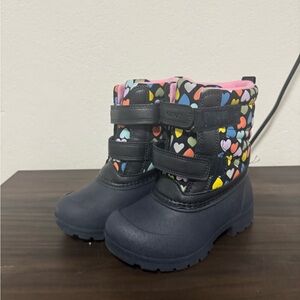 Carter's Navy Heart Pattern Kids Snow Boots